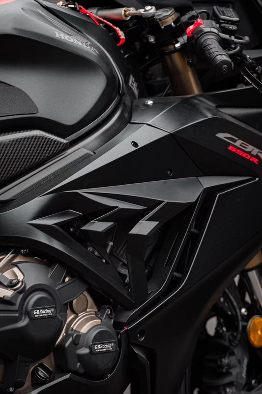 2-Piece Side Frame Cover Panels Compatible for Honda CBR650R 2019-2023 – ABS Engine Fairing Trims with Airflow Vents & Wind Deflectors