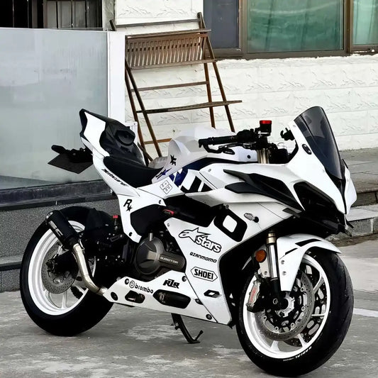 modified Qiangjiang S 550s R1 with a camel hump rear wing and rear spoiler.